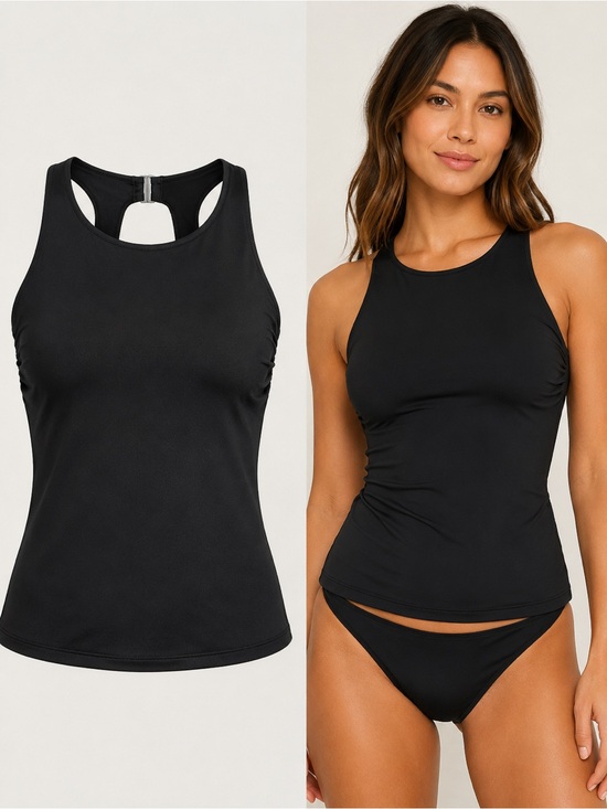 Athleta Other - Athleta | Maldives High Neck Underwire Tankini Top Black | 32B/C | Swimwear